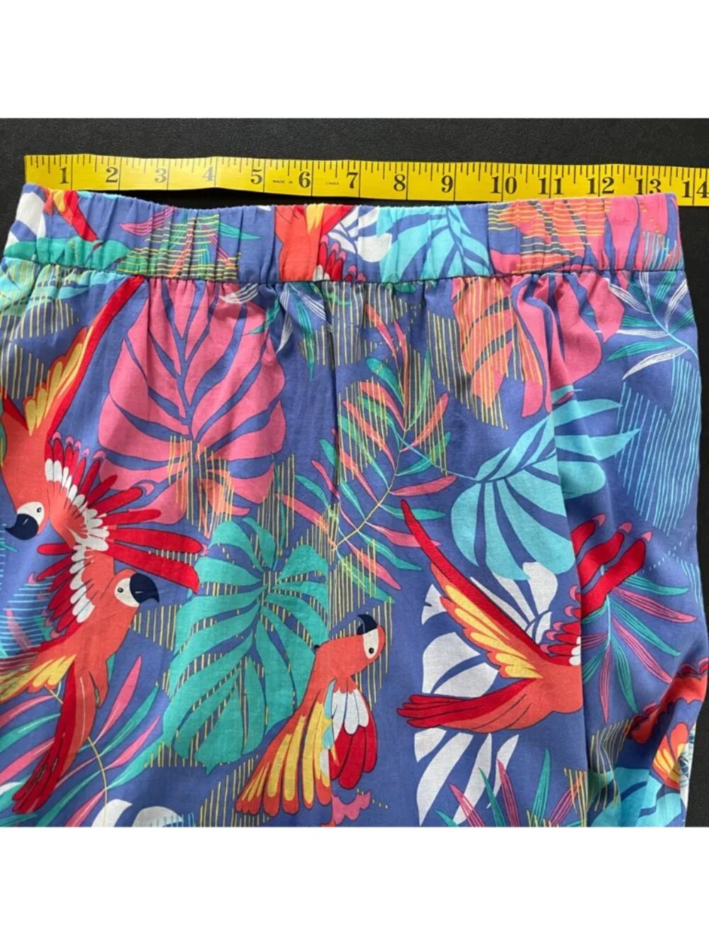 Talbots Women Tropical Parrot Midi Skirt Size S Resort Coastal Vacation Colorful - Picture 10 of 11